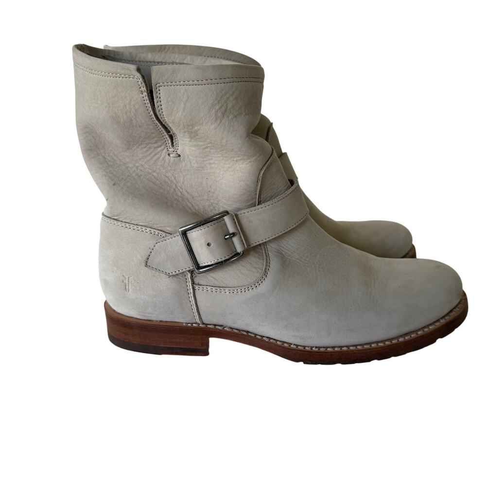 Frye Natalie Short Engineer Boots Womens Natalie Size 7.5 Ivory Boots